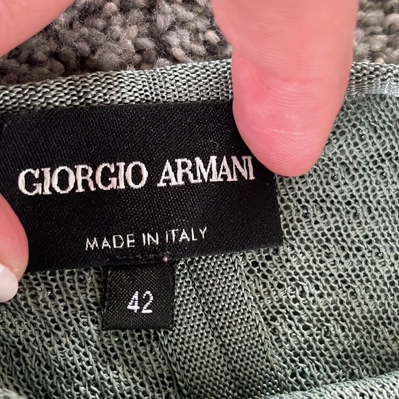 Giorgio Armani knit camisole tank top sz 42 green t back size 4ish - Picture 6 of 8